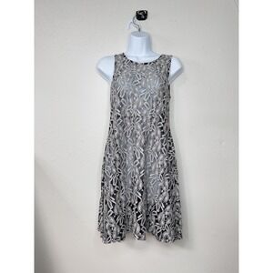 Free‎ People Y2K Black Gray Lace Mini Dress XS Sheer Resortwear Beach Coverup